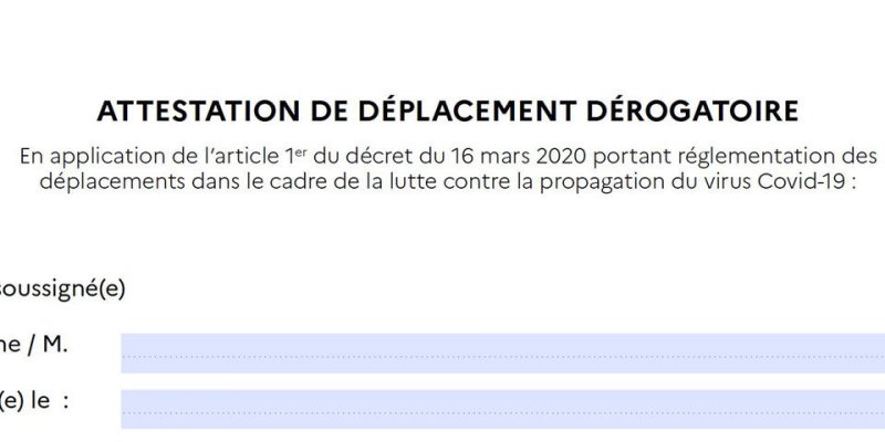 Covid-19 : mise à jour de l’attestation de déplacement